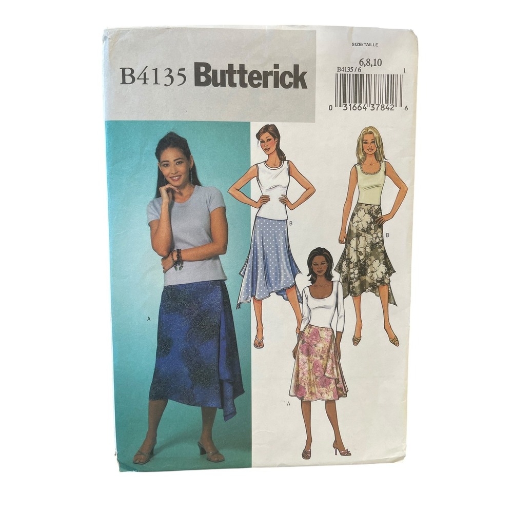 Butterick B4135 Misses Skirts Sizes 6-10 Vintage Uncut Sewing Pattern